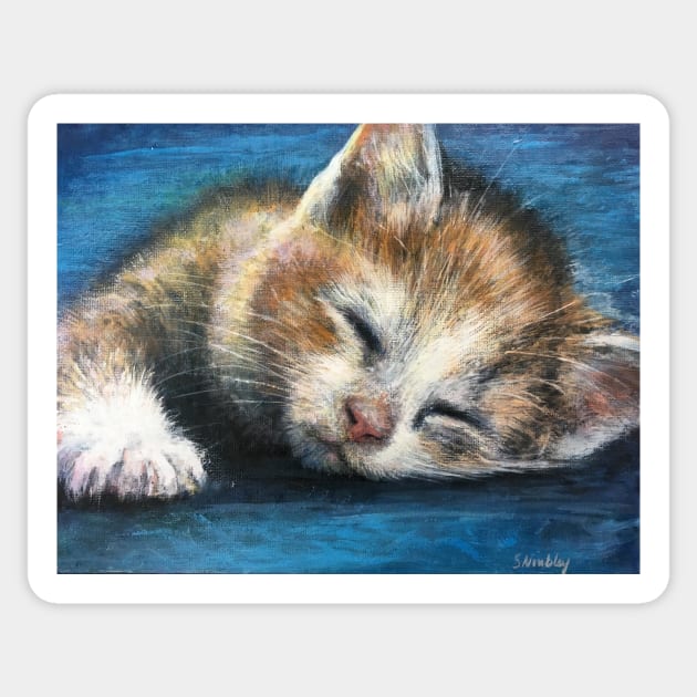 Sleepy Kitty Sticker by artdesrapides